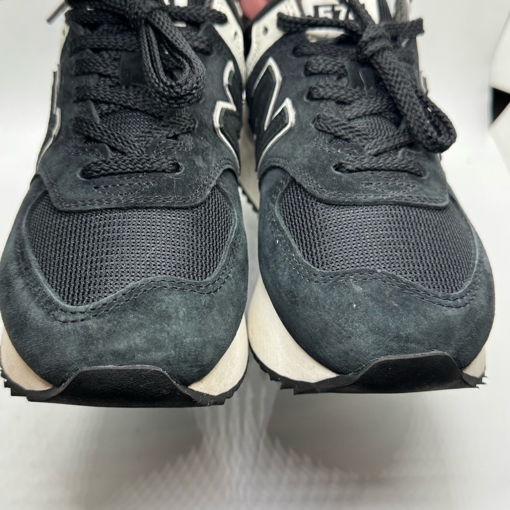 New Balance 574 Womens Black White Platform Sneakers Shoes WL574ZAB Size 8 - Picture 4 of 12